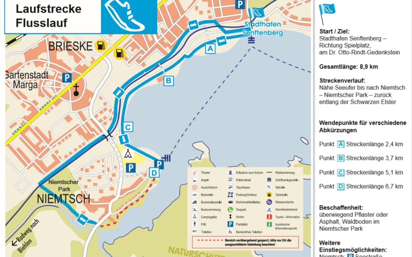 Übersichtskarte-Streckenverlauf Flusslauf, Foto: Stadt Senftenberg, Lizenz: Stadt Senftenberg