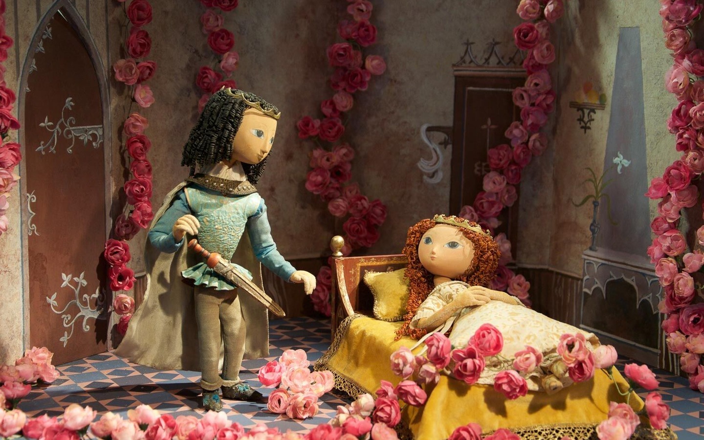 Dornröschen, nachempfundenes Set mit Originalfiguren, Foto: Rolf Hofman, Lizenz: DIAF